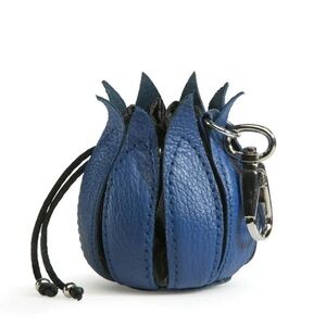Bylin My Little Tulip “Structure” Leather Cobalt Keychain Bag Charm